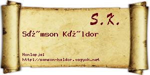 Sámson Káldor névjegykártya